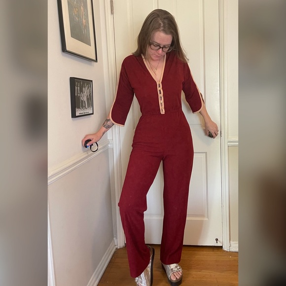 SOLD Vintage Disco Roller Girl Terry Jumpsuit - Picture 2 of 10